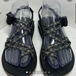 Chaco Black and White Criss-Cross Sandals